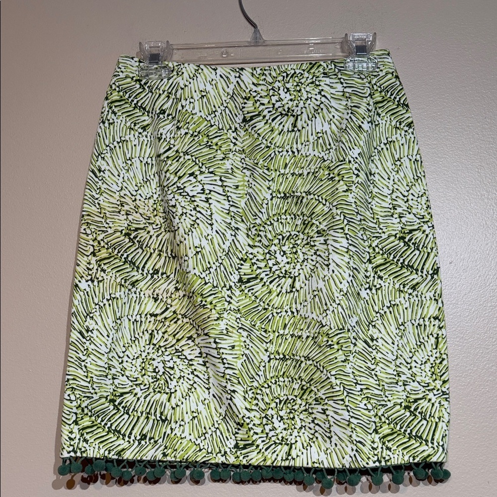 Etcetera Green Swirl Pencil Skirt